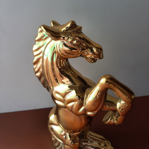 Vintage porcelain horse ashtray from Japan like new with gold finish