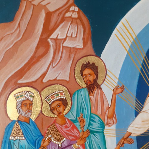 Byzantine icon new, egg tempera on wood with real gold leaf