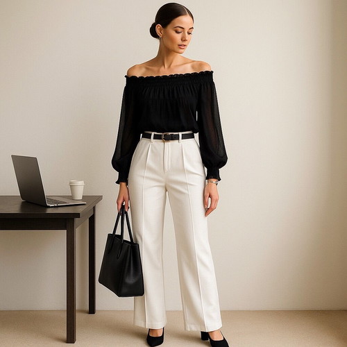 Black Off-Shoulder Zara Blouse like new
