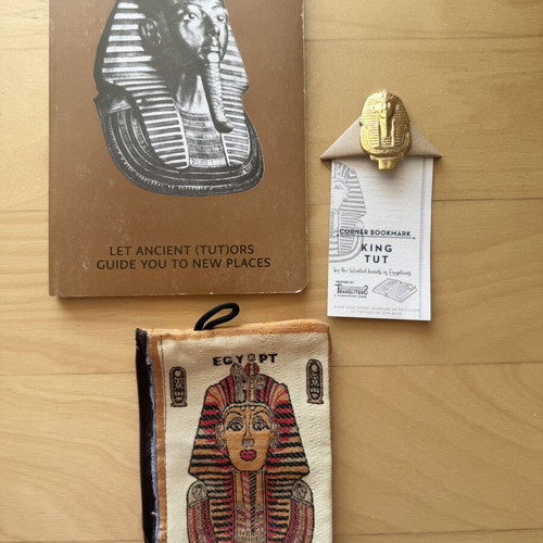 King Tut Egypt Set journal, metal bookmark & fabric wallet new