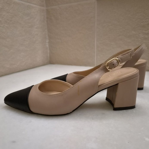 Slingback Clara Barson shoes like new, black toe, 6cm heel