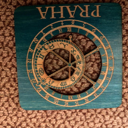 Souvenir coasters from Prague Czechia, new, set of 2