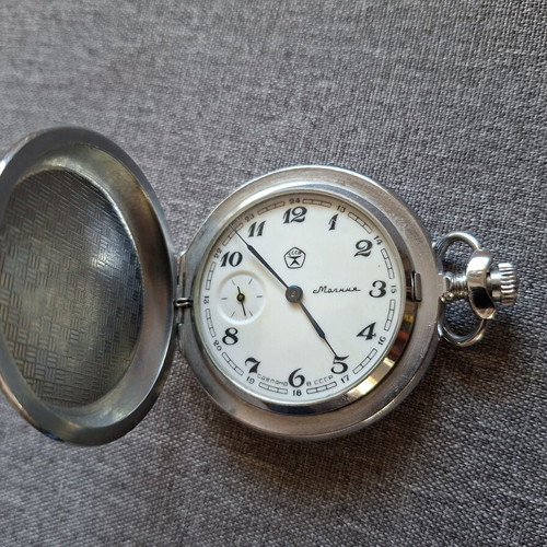 Molnija USSR Vintage Pocket Watch 50 mm like new, manual winding