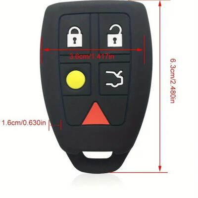 Car key case with 5 buttons for Volvo S40, XC70, XC90, V50, V70, S60 new