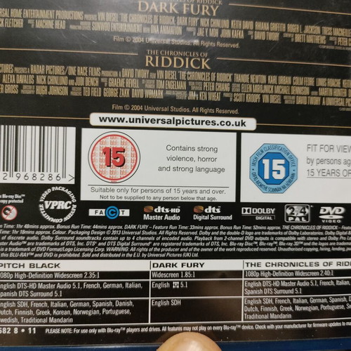Riddick Collection Blu-Ray with Greek subtitles