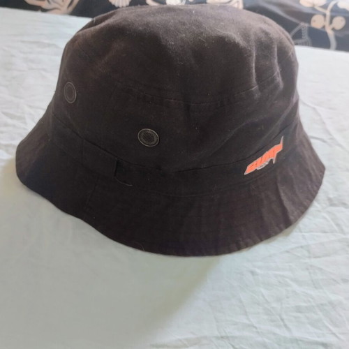 Bucket hat 90s vintage double-sided used, black and orange, size L