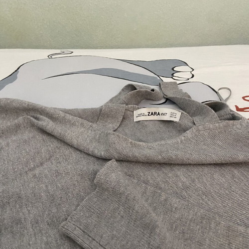 Zara long knitted dress like new, gray, size M