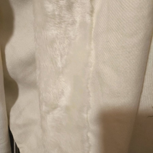 Cashmere Roya Rossi pashmina with fur details like new, ice color