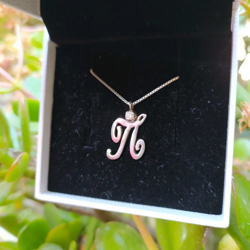 Silver 925 pendant with monogram used