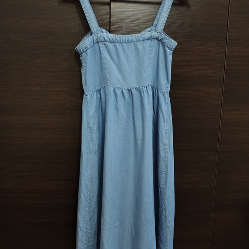 Bershka denim midi dress, size small, blue