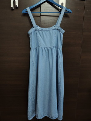Bershka denim midi dress, size small, blue