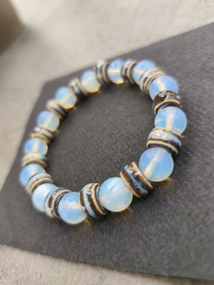 Opalite energy bracelet new, white and gray