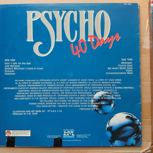 Psycho 40 Days LP used, electronic genre