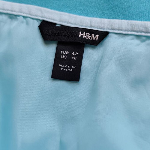 Mini Ombre Turquoise Skirt with Lace H&M like new