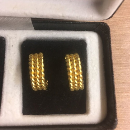 Pierre Cardin earrings set used, vintage, 6 pairs gold-tone