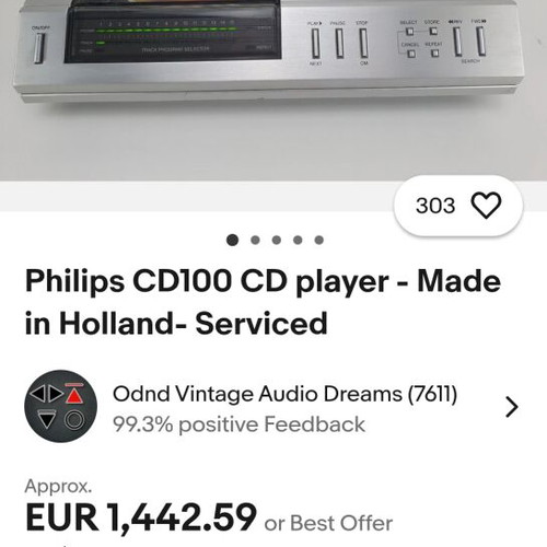 Philips CD100 Vintage CD Player used, collectible
