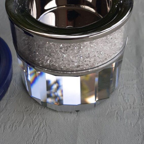 Swarovski Set of 2 Candlesticks Blue and White New