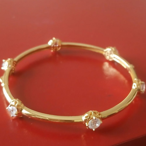 Bracelet silver plated 925 with zirconia, 6 cm opening, like new