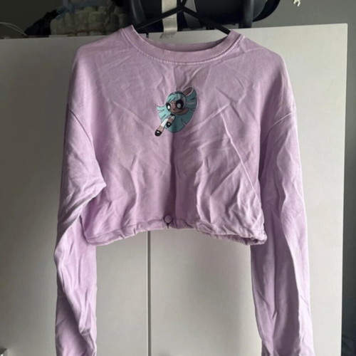 Bershka crop top sweatshirt purple like new, size XS