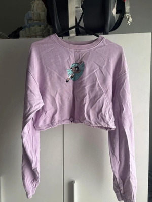 Bershka crop top sweatshirt purple like new, size XS