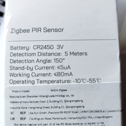 Smart PIR MS04-Zigbee motion sensor new
