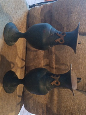 Copper vases with bows like new for decoration