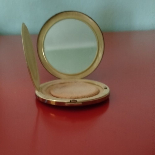 Stratton vintage powder compact like new, 1950s floral enamel design