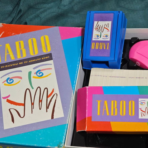 Taboo vintage board game used, missing hourglass