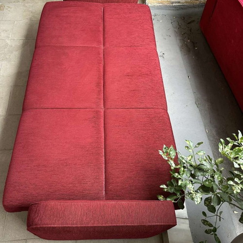 Two three-seater sofa beds, excellent condition