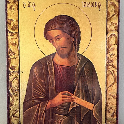 Handmade religious icon of Saint Iakovos, Byzantine style