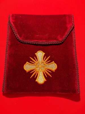 Embroidered fabric chest cross case new, two compartments