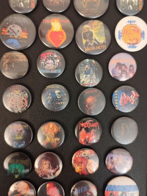 Heavy Metal Pins collection used, Megadeth Slayer Manowar Anthrax