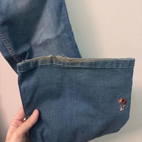 Zara Bootcut Jeans Used With Embroidery, Size 38