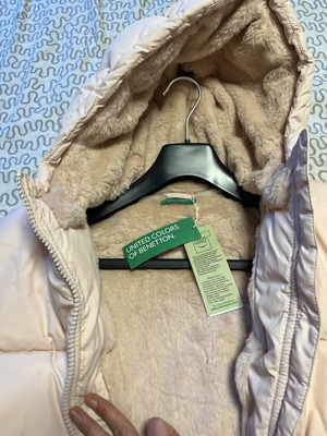 Benetton winter jacket for girls 13-14 years, dusty pink