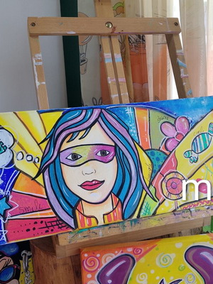 Pop Art Painting Robina 20x60cm new