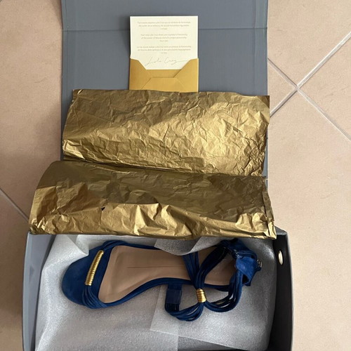 Blue electric leather sandal Lola Cruz size 37 like new
