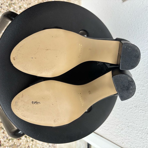 Tonino women's black sandals with thick 9.5cm heel, size 39