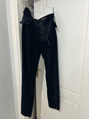 Zara velvet pants like new, blue and black, wide bell-bottom