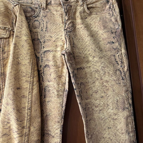 BSB Snake Print Jacket and Pants Set like new, yellow
