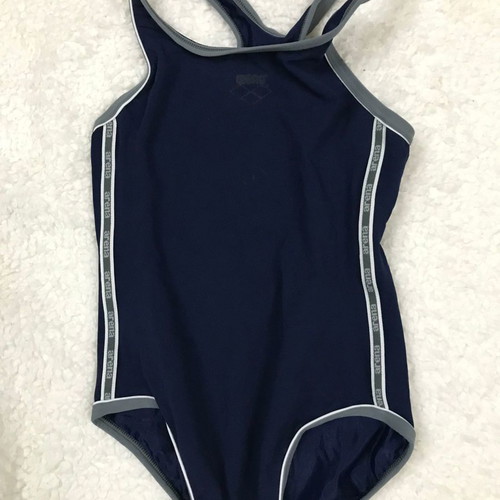 Arena one piece swimsuit used for girls age 11-12 white and blue