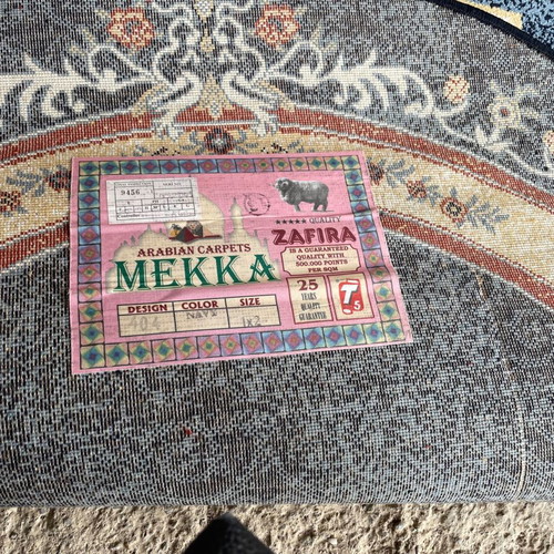 Mekka Arabian Carpets wool rug new, navy blue 1x2