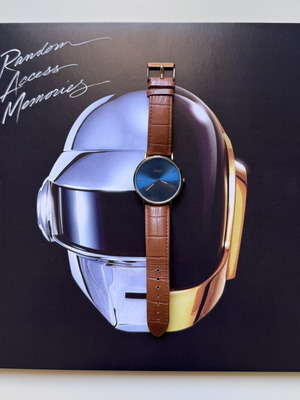 Oozoo watch used, blue dial, brown leather strap