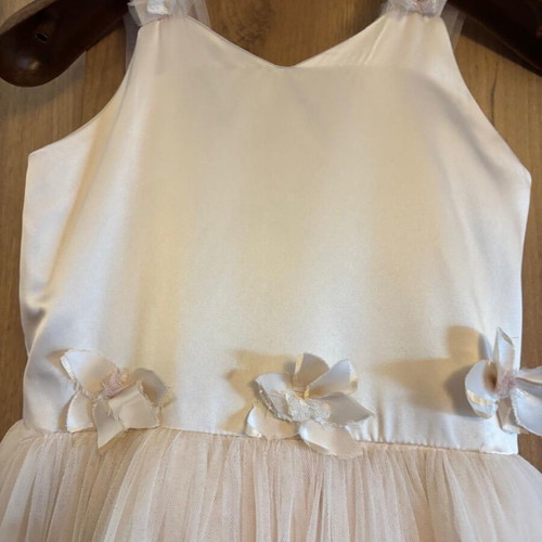 Handmade baptism dress with bow for girls, like new