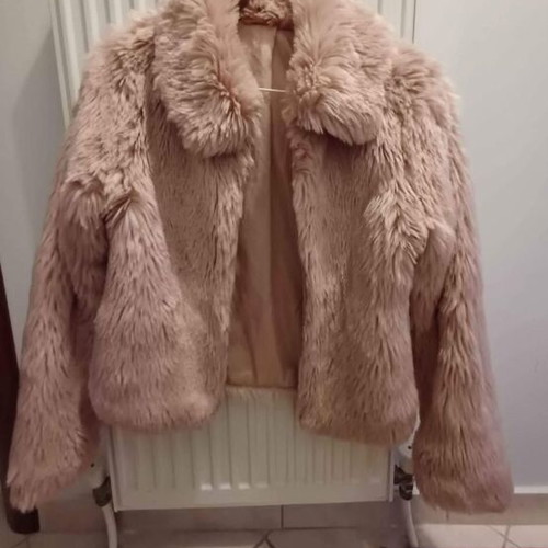 Synthetic fur jacket used, pink, size S