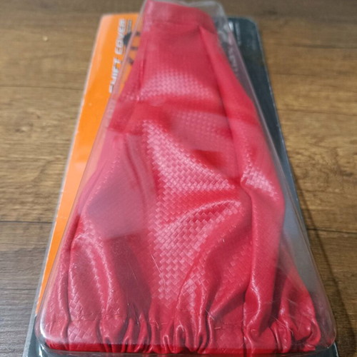 Gear shift boot red leatherette new