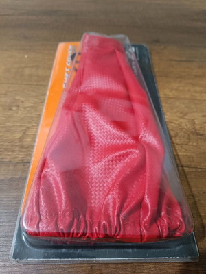 Gear shift boot red leatherette new