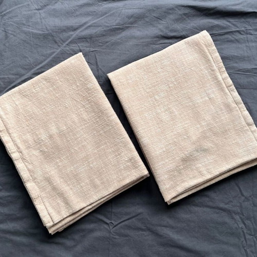 Set of 2 dark beige decorative pillowcases 70 x 80 cm like new