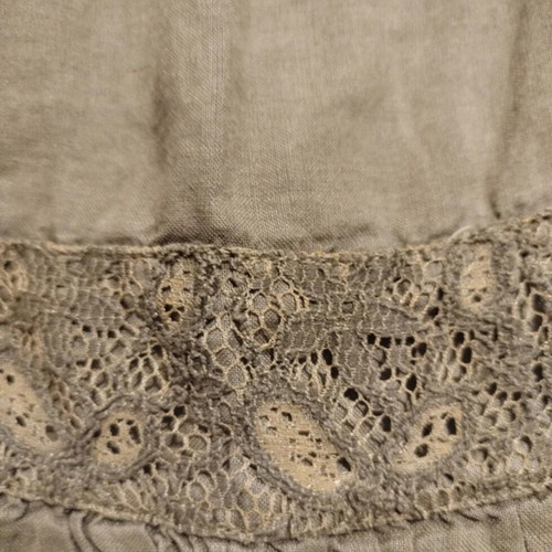Linen khaki long dress S/M like new