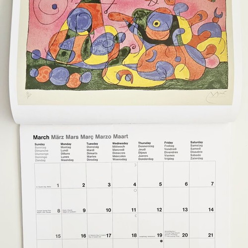Joan Miro Wall Calendar 2009 like new