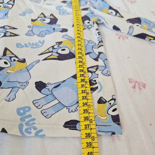 Bluey children's pajamas size 116cm used, H&M white and blue